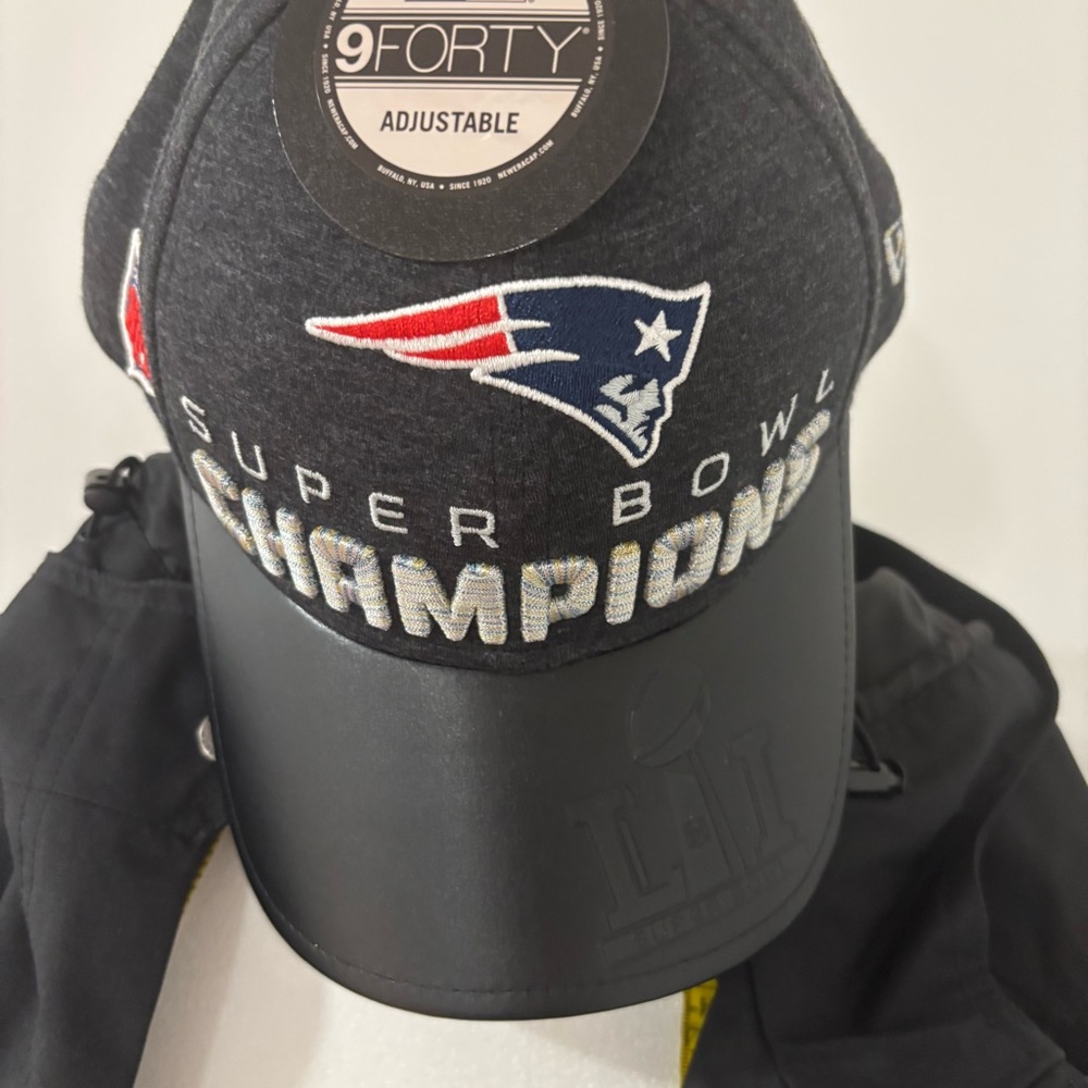 New England Patriots SuperBowl LI Championship New Era 9FORTY Black and Gray Cap